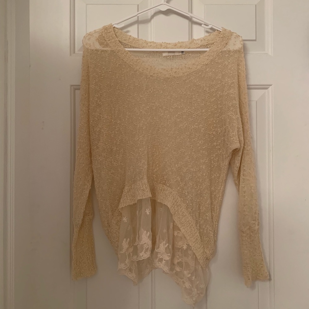 LF Lace-trim Sweater